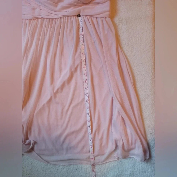 David's Bridal Illusion Short Sleeve Mesh Dress Size 8 Petal Pink - Picture 4 of 9